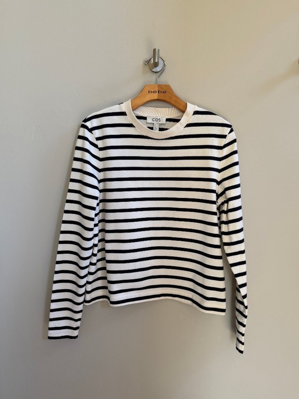 COS Striped Breton Long Sleeve Top 100% Cotton, Size M